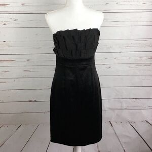Maggy London Black Formal Cocktail Ruffle Dress 8